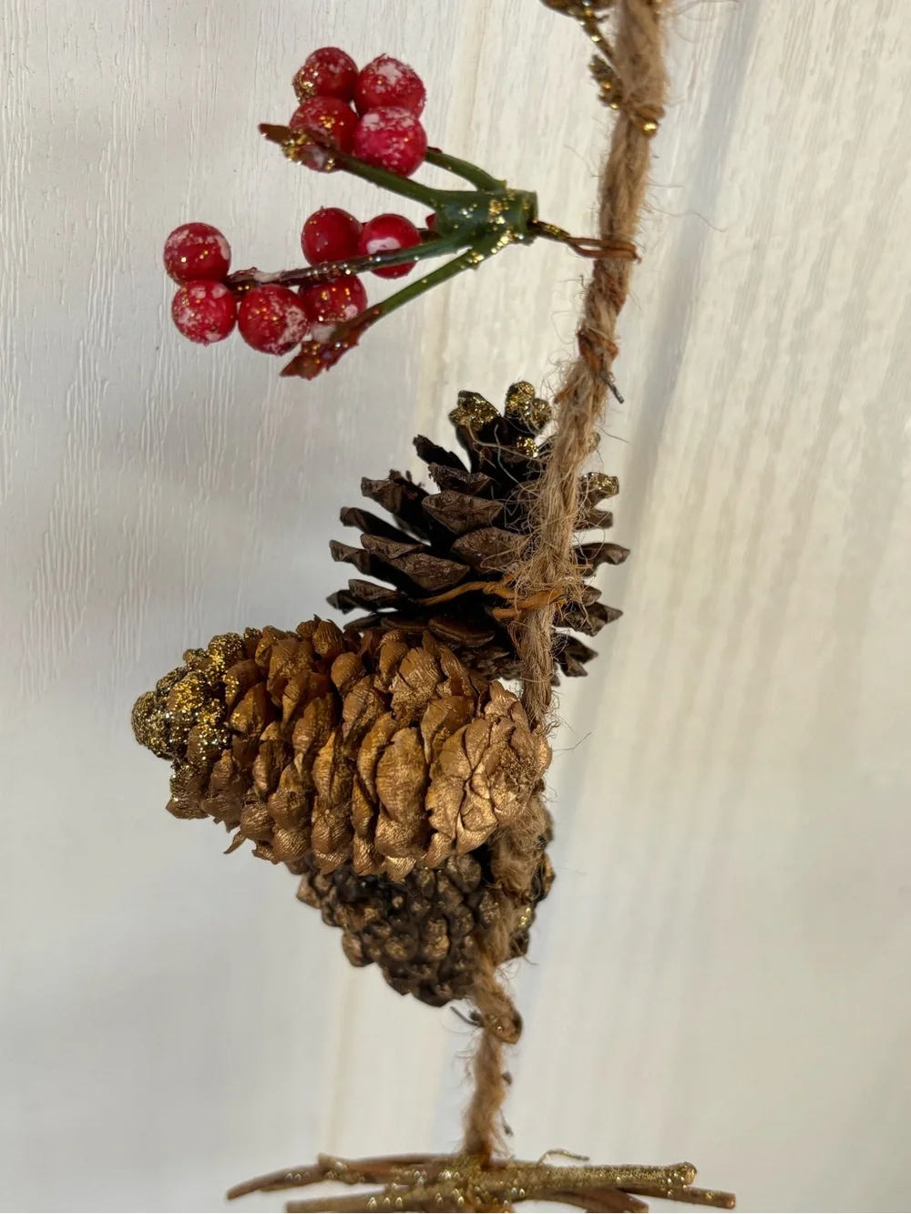 2 Ashland Holiday Pinecone and Berry Garland - Gold and Red